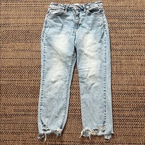 Time and Tru Distressed Light Blue Ankle Jeans